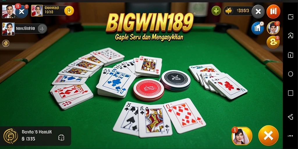 Tampilan gameplay Gaple yang seru dan menarik di BIGWIN189.