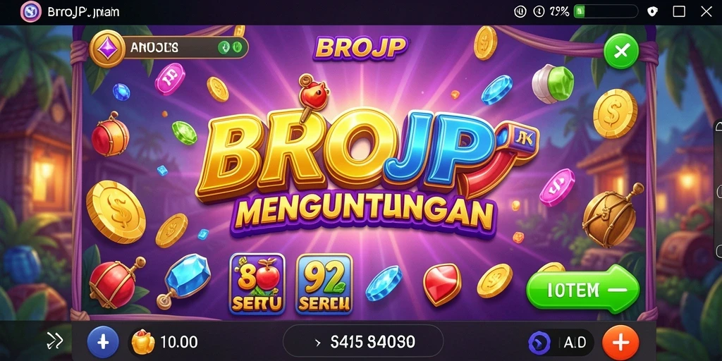 Tangkapan layar memperlihatkan aksi seru dalam permainan Slot BROJP.