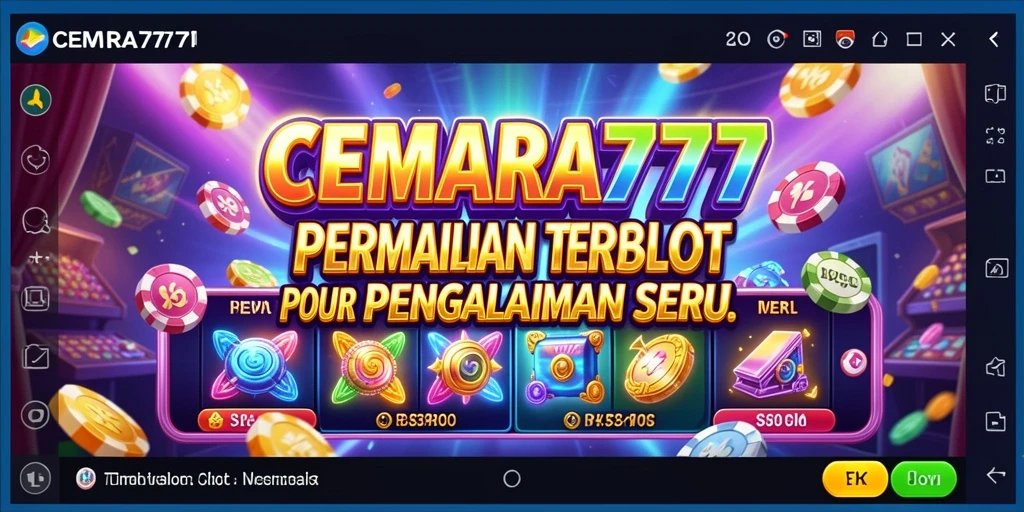 Tampilan gameplay menarik dari CEMARA777 dengan gulungan slot yang mengasyikkan.
