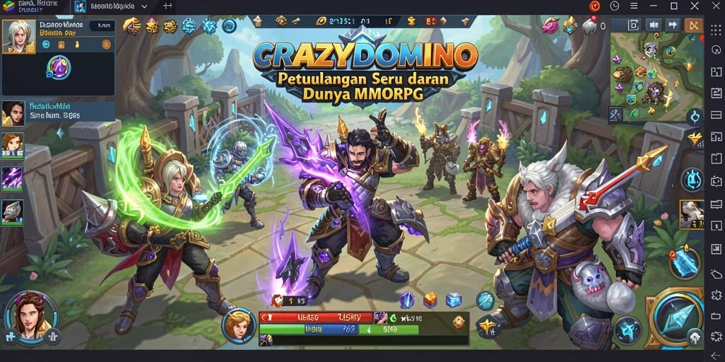 Tampilan menarik dari gameplay MMORPG CRAZYDOMINO.