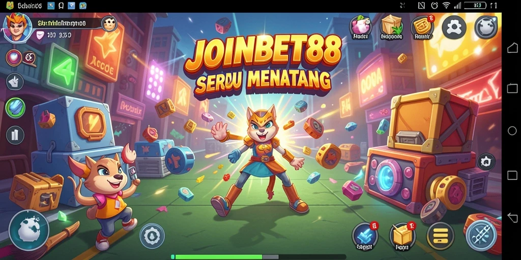 Tampilan gameplay seru dalam JOINBET88 dengan karakter dan level yang menarik.