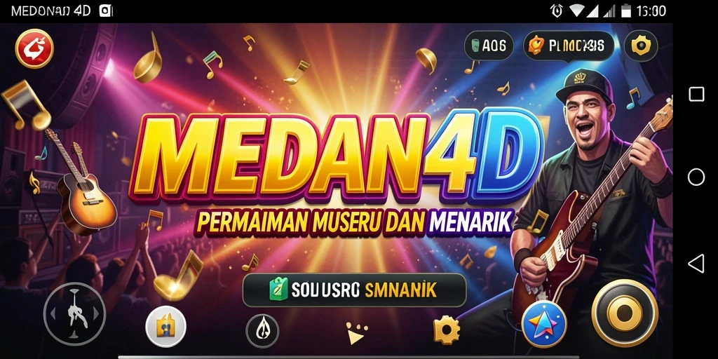 Tampilan gameplay seru dari MEDAN4D yang penuh musik.