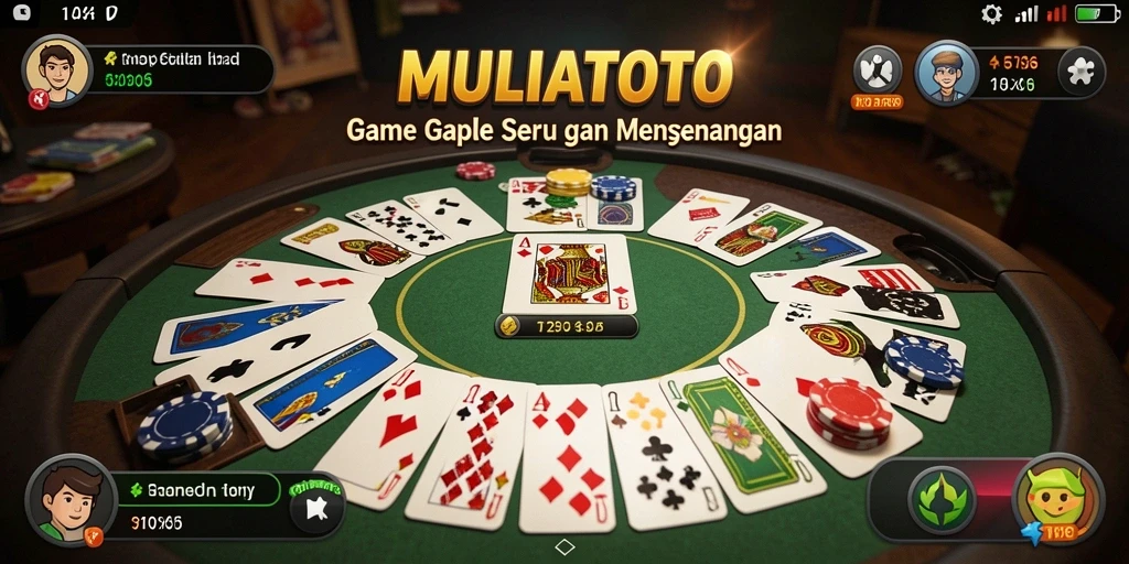 Gameplay seru Gaple di MULIATOTO dengan teman.