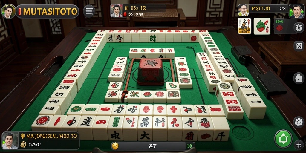 Tampilan gameplay menarik dari MUTASITOTO dengan grafis Mahjong yang memukau.