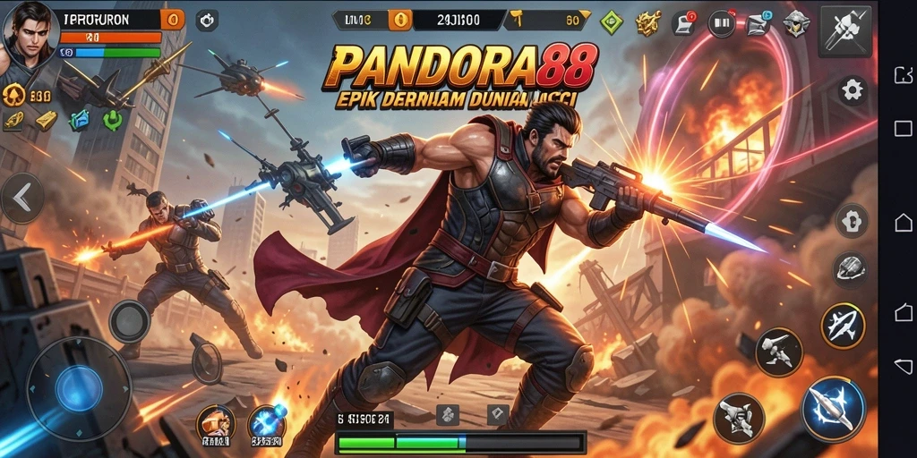 Tangkapan layar menunjukkan pertarungan seru dalam gameplay PANDORA88.