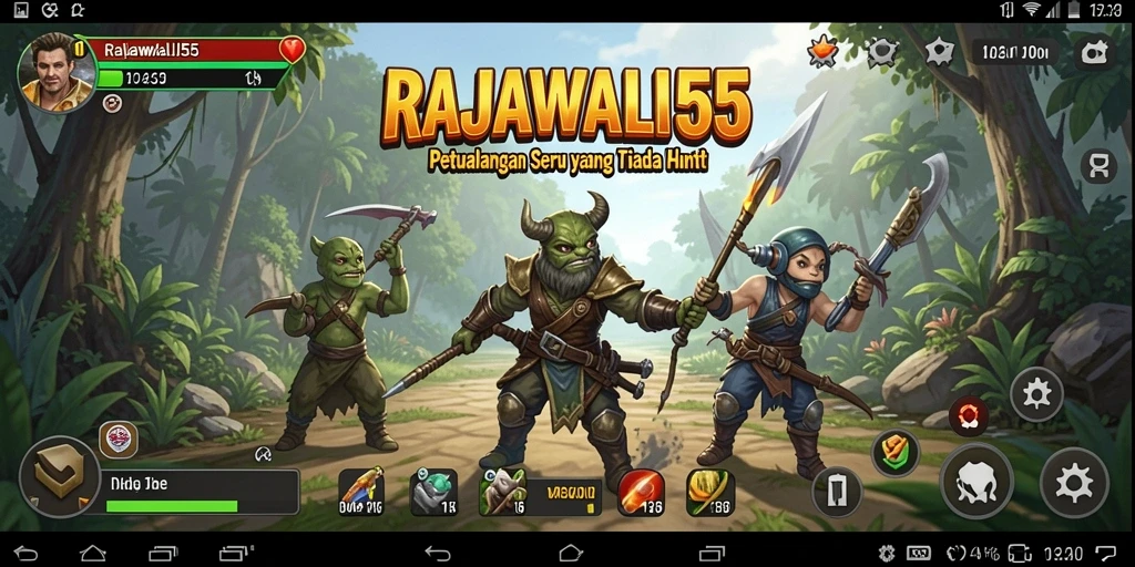 Tampilan gameplay mendebarkan dalam RAJAWALI55, penuh petualangan dan aksi.