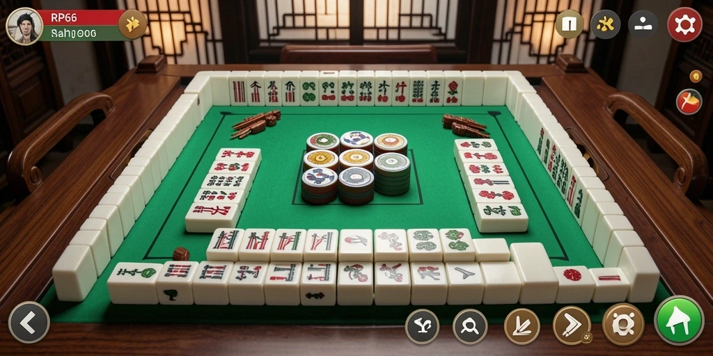 Screenshot RP66 menampilkan gameplay Mahjong yang menarik dan menantang.