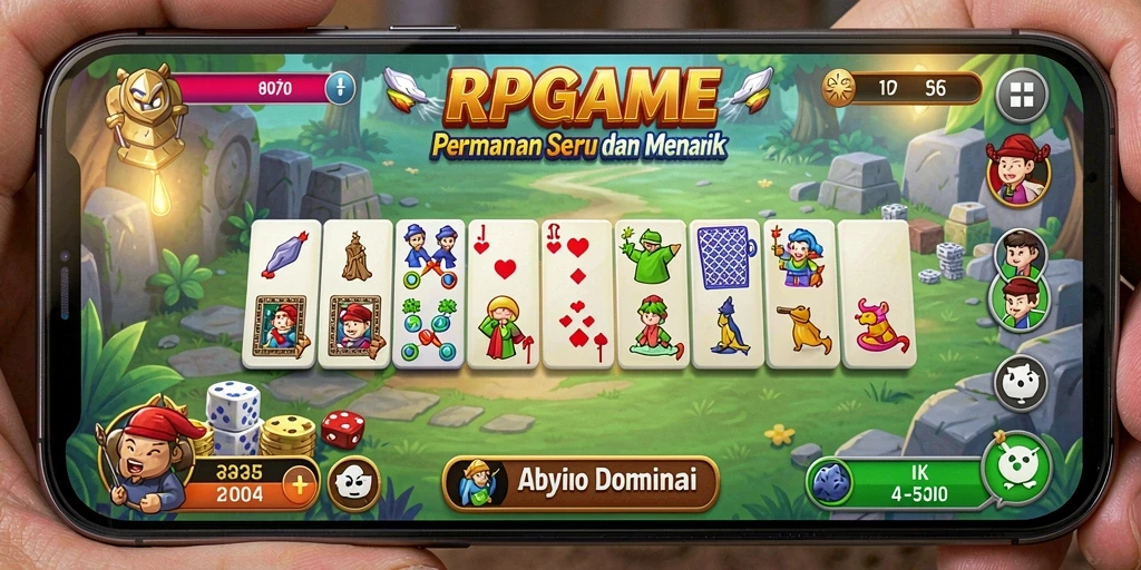 Tampilan gameplay RPGAME dengan aksi seru permainan Domino.