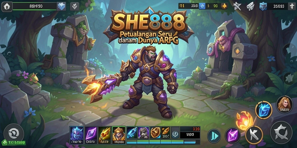 Tampilan menarik dari gameplay epic dalam SHE888 ARPG.